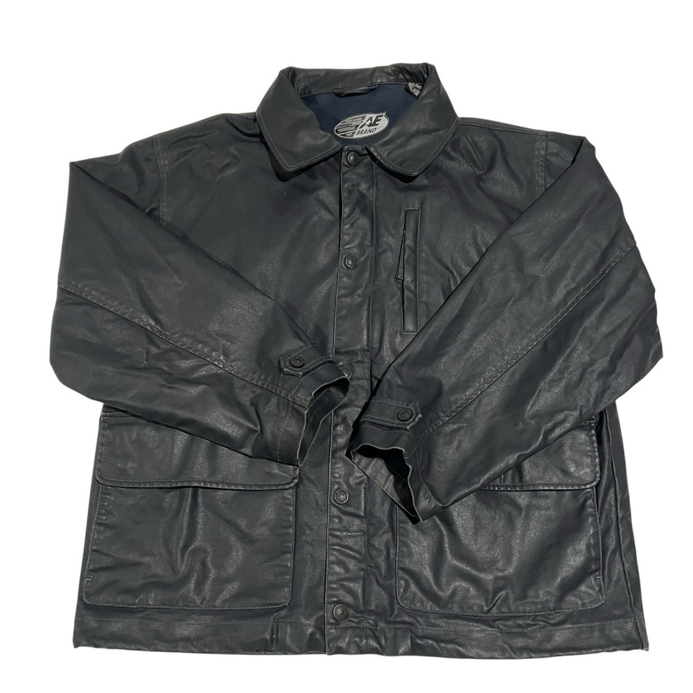 American Eagle AE Brand Mens Coated Canvas Field Jacket Black Utility Coat XL